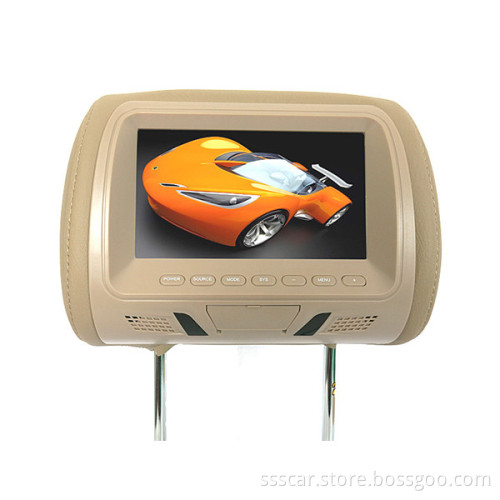 7 Inch LCD Car Headrest Monitor with 2 Video Input
